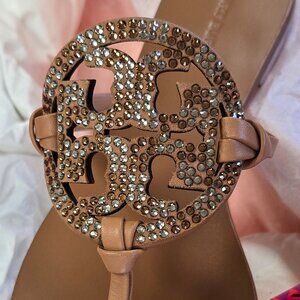 Tory Burch Crystal Miller Sandal Style 73953 Carmen Tan
